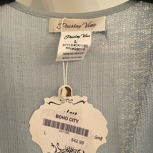 NWT Boho chic tie vest with lace - Picture 5 of 6